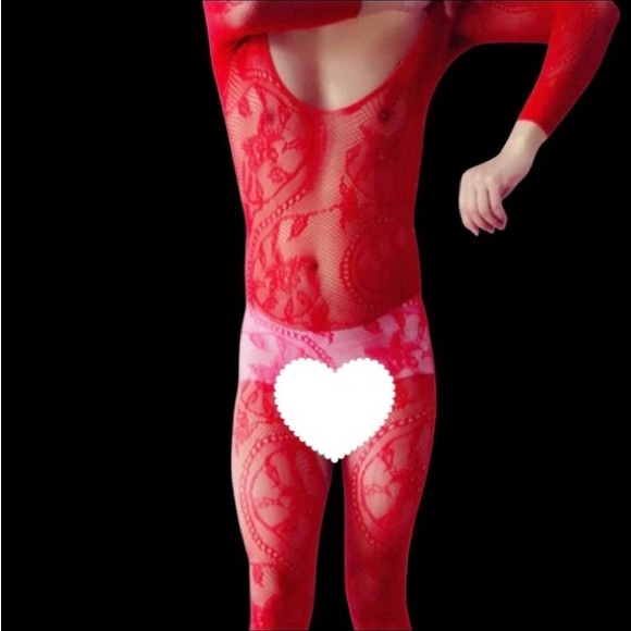 Men's Pantyhose, One-piece Lingerie Exotic Man Fishnet Bodysuit, Open Crotch - Picture 4 of 9